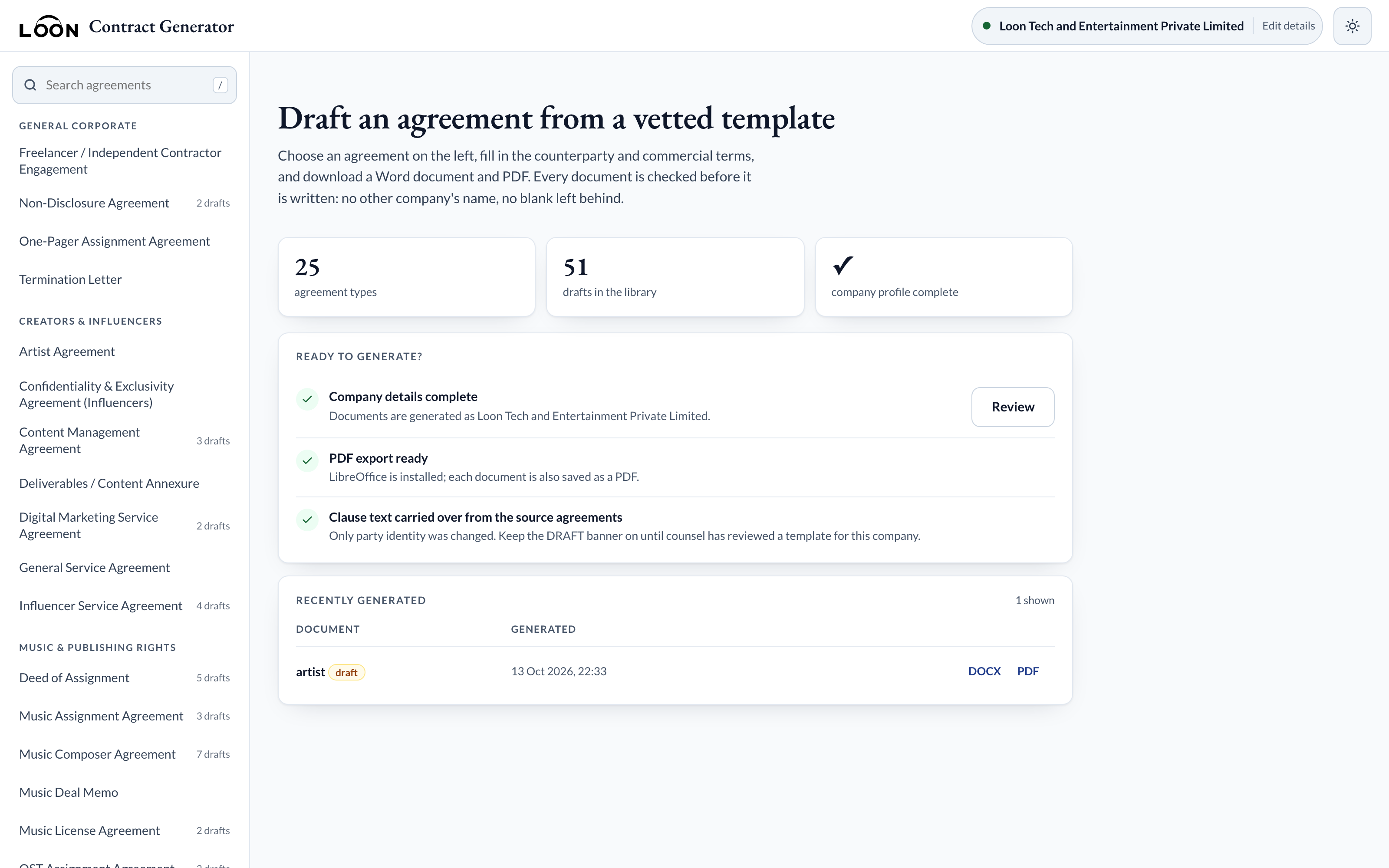 Contract Generator